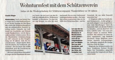 Presseschau: Wohnturmfest mit dem Schützenverein (Foto und Text: Claudia Klinger)